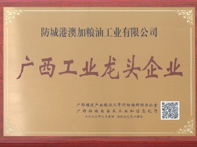 喜訊！澳加糧油榮獲「廣(guǎng)西工業(yè)龍頭企業(yè)稱(chēng)號(hào)」