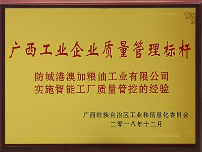 廣(guǎng)西工業(yè)企業(yè)質(zhì)量管理標(biāo)杆企業(yè)